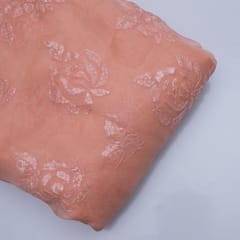Peach Color Pure Organza Embroidery