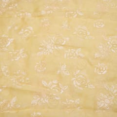 Lemon Color Pure Organza Embroidery