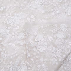 White Color Pure Organza Embroidery