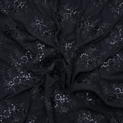 Black Color Imported Georgette Embroidery