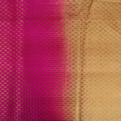 Majenta with Biege Color Silk Shibori Booti Fabic