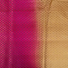 Majenta with Biege Color Silk Shibori Booti Fabic
