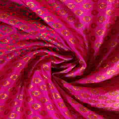 Majenta with Biege Color Silk Shibori Booti Fabic