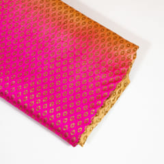 Majenta with Biege Color Silk Shibori Booti Fabic