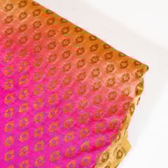 Majenta with Biege Color Silk Shibori Booti Fabic