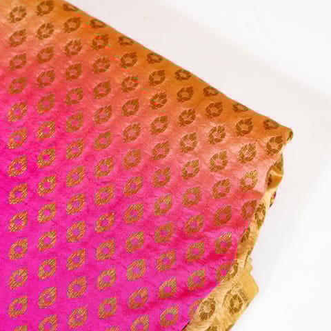 Majenta with Biege Color Silk Shibori Booti Fabic
