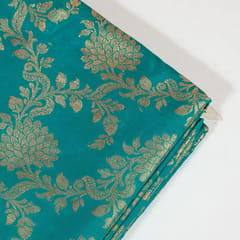 Firozi Color Satin Brocade Fabric