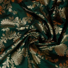 Green Color Satin Brocade Fabric