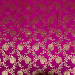 Purple Color Satin Brocade Fabric