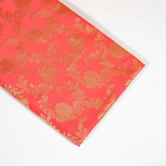 Pink Color Satin Brocade Fabric