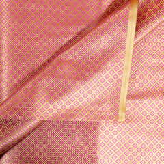 Pink Color Satin Brocade Fabric