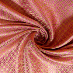 Pink Color Satin Brocade Fabric