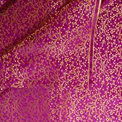 Purple Color Satin Brocade Fabric