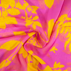 Pink Color Viscose Organza Digital Printed Fabric