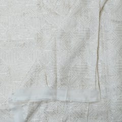 White Dyeable Organza Embroidered Fabric