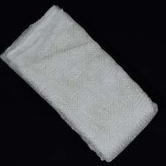 White Dyeable Organza Embroidered Fabric