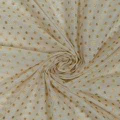 White Dyeable Chanderi Jacquard Fabric