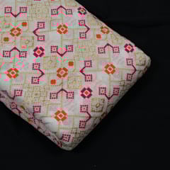White Dyeable Chanderi Jacquard Fabric