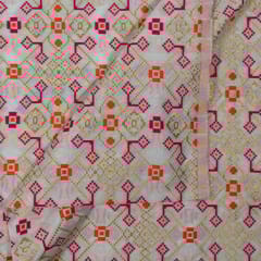 White Dyeable Chanderi Jacquard Fabric