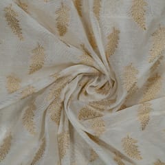 White Dyeable Chanderi Jacquard Fabric
