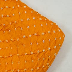 Mango Color Modal Satin Bandhani Fabric