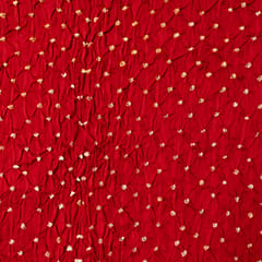 Red Color Modal Satin Bandhani Fabric