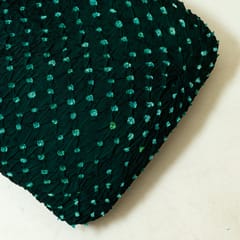 Green Color Modal Satin Bandhani Fabric