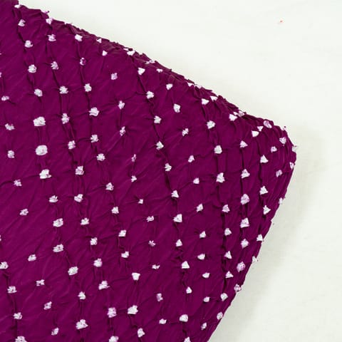 Purple Color Modal Satin Bandhani Fabric