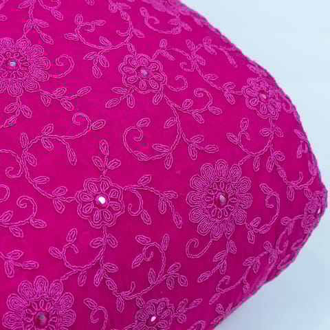 Pink Color Gerogette Thread Gota Embroidery(1.5 meter piece)