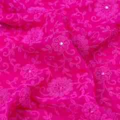 Pink Color Gerogette Thread Gota Embroidery(1.5 meter piece)