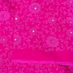 Pink Color Gerogette Thread Gota Embroidery(1.5 meter piece)