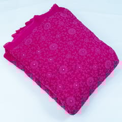 Pink Color Gerogette Thread Gota Embroidery(1.5 meter piece)