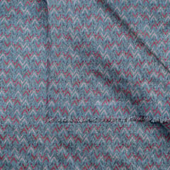 Blue Color Chanderi Zari Digital Printed Fabric