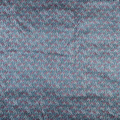 Blue Color Chanderi Zari Digital Printed Fabric