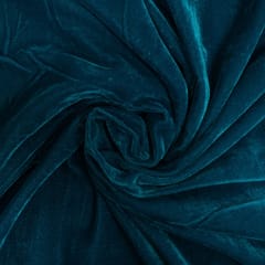 Peacock Blue Color Velvet Fabric