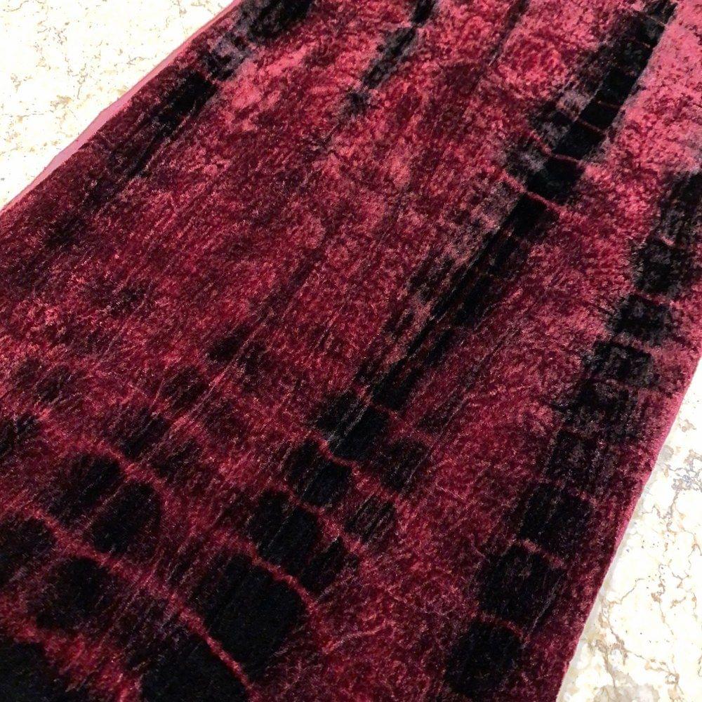 MaroonBlack Velvet Tie and Dye