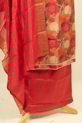 Majenta Color Modal Chanderi Print with Hand Embroidered Shirt with Bottom and Dupatta