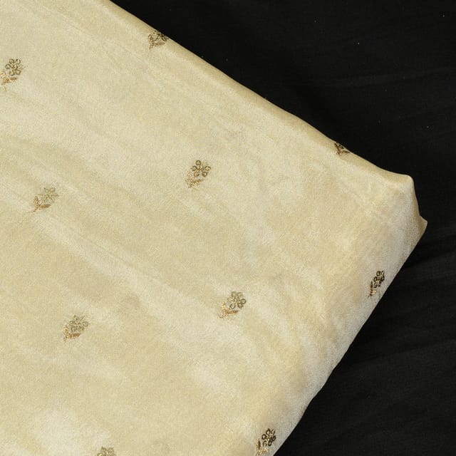 Dyeable Uppada Silk Tissue Embroidered Fabric