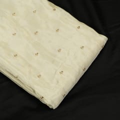 Dyeable Upada Silk Tissue Embroidered Fabric