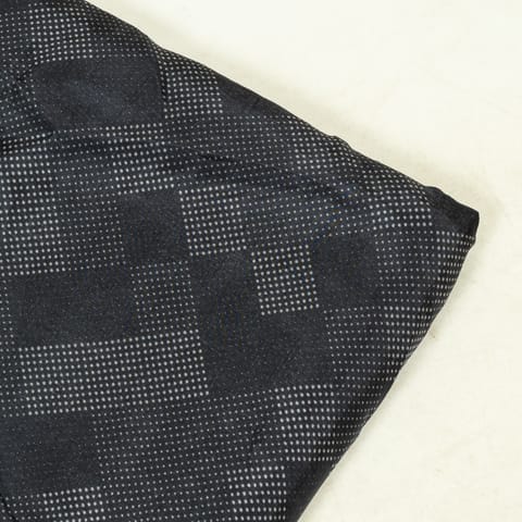Black Color Upada Silk Digital Printed Fabric