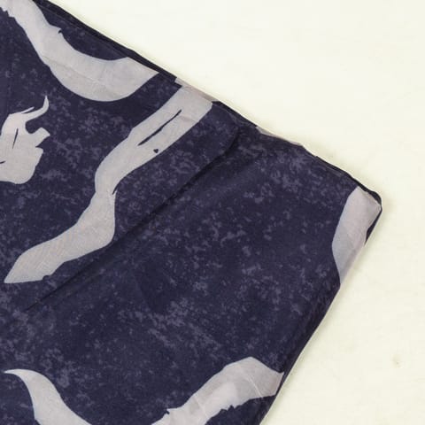 Purple Color Upada Silk Digital Printed Fabric