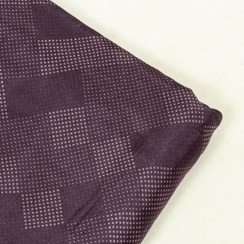 Wine Color Upada Silk Digital Printed Fabric