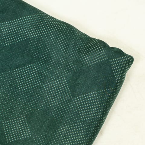 Green Color Upada Silk Digital Printed Fabric