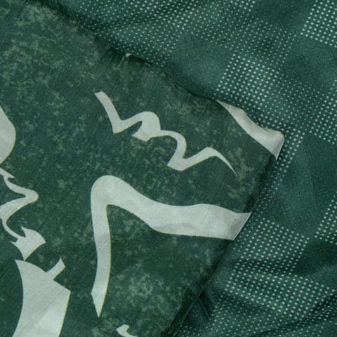 (5 mtr) Green Color Upada Silk Digital Printed Fabric Set