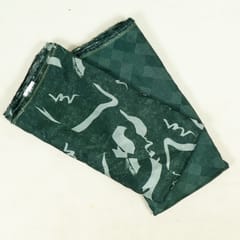 (5 mtr) Green Color Uppada Silk Digital Printed Fabric Set