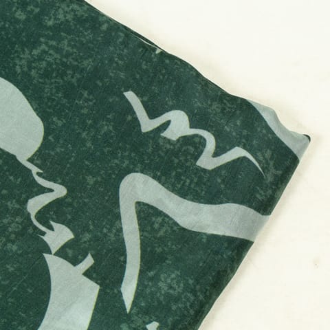 Green Color Upada Silk Digital Printed Fabric