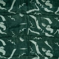 Green Color Upada Silk Digital Printed Fabric