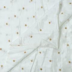 White Dyeable Monga Silk Embroidery
