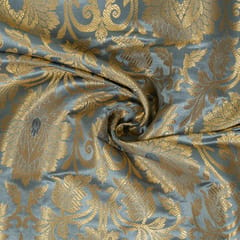 Dark Grey Color Brocade Fabric