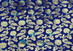 Pure Brocade Dark Blue Floral